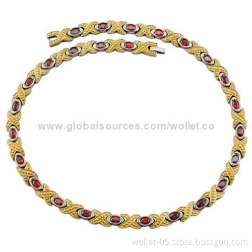 Fashion Jewelry Chain, Retro Style Zircon 316L Stainless Steel Necklace, Good for Gift